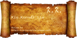 Kis Kornélia névjegykártya